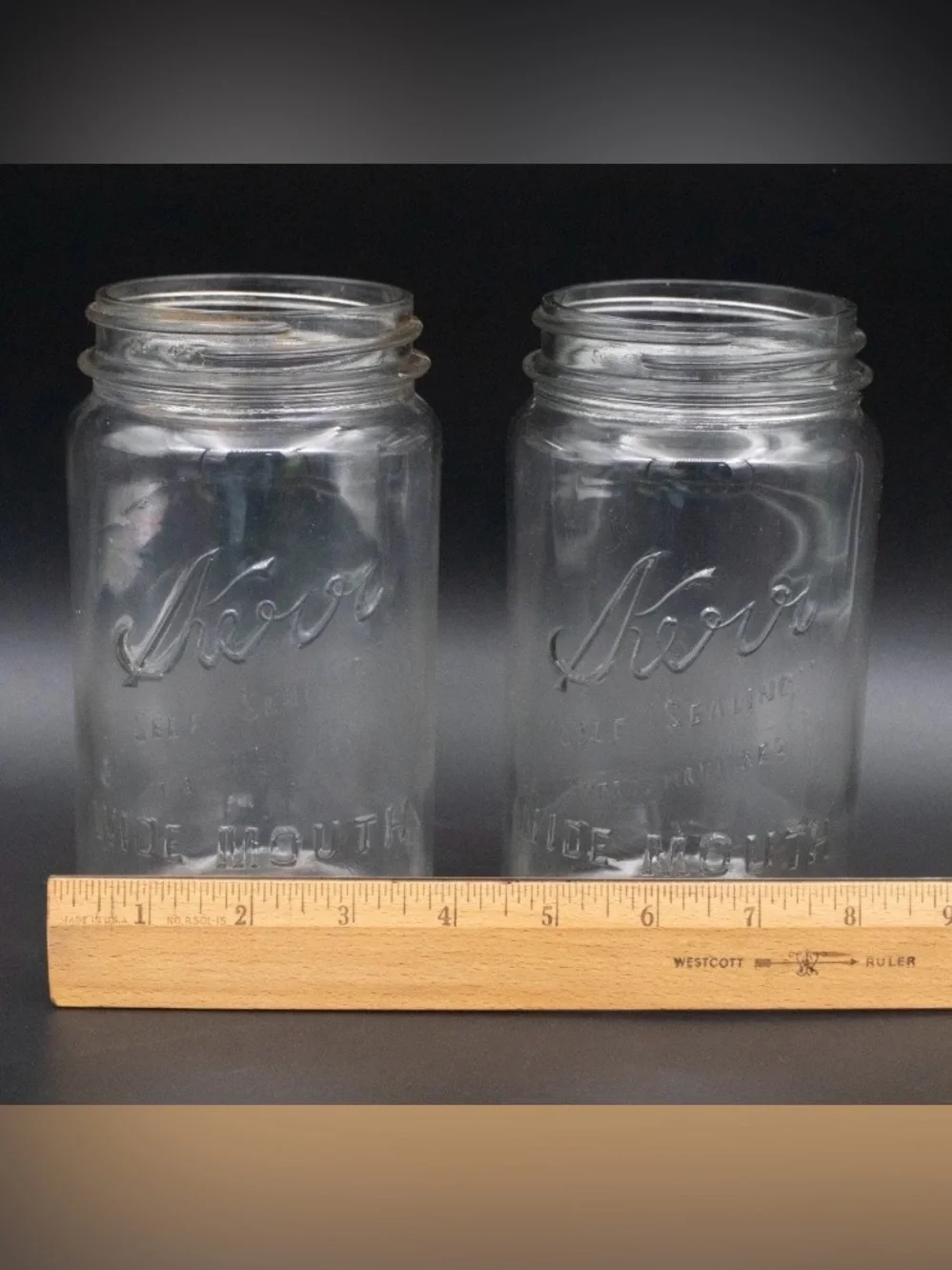 Vintage Kerr Wide Mouth Clear Glass Mason Jars Quart Vintage Canning Jars